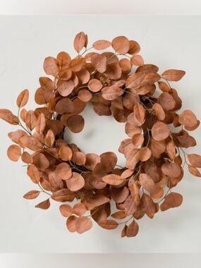 Hearth & Hand Copper Brown Eucalyptus Leaf Wreath NWT